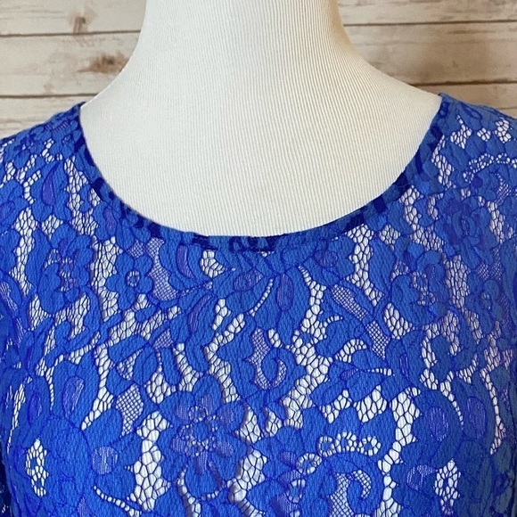 Anthropologie HD in Paris Overture royal blue lace shift dress - Picture 2 of 6